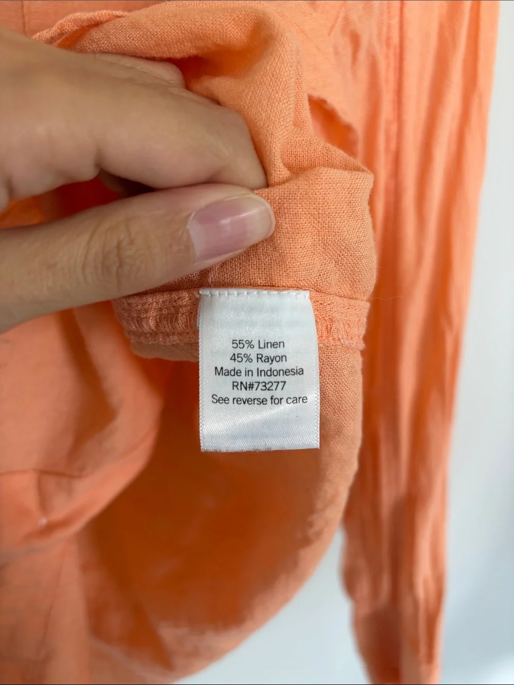 Sonoma Women’s Peach-Orange Long-Sleeve Button-Down Shirt